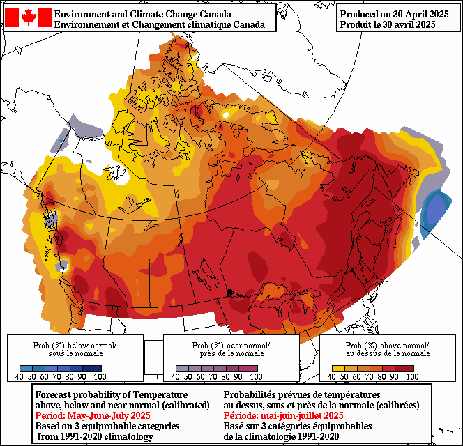 Seasonal temperature forecasts for Canada