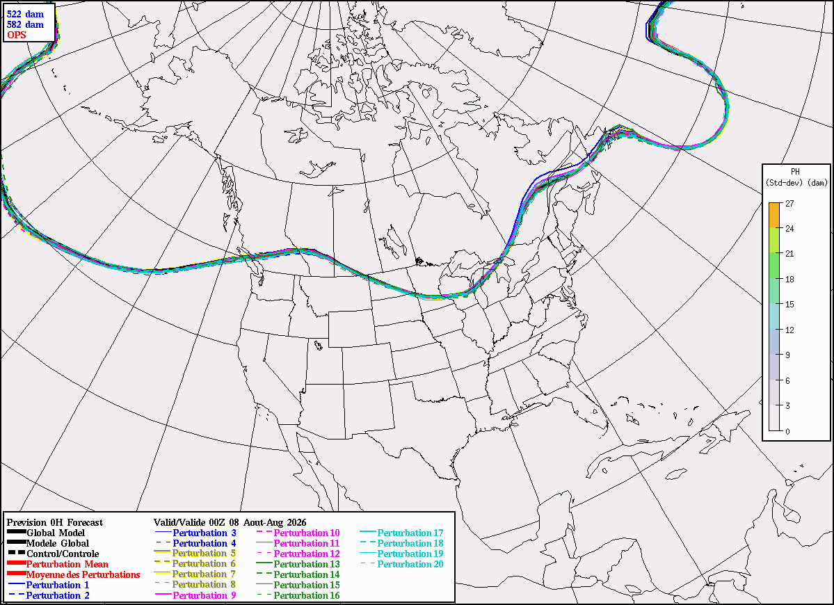 500 hPa contour line forecast