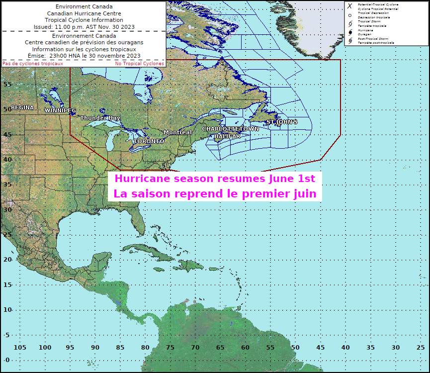 Canadian Hurricane Centre Track Map