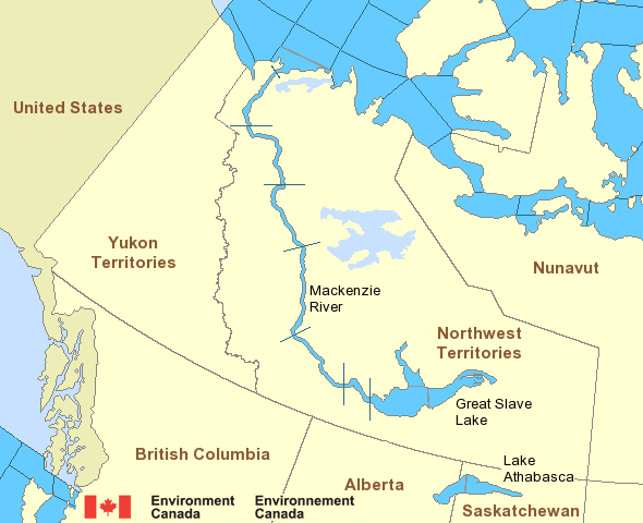 Map of Mackenzie - Mackenzie River marine weather areas