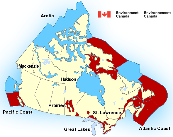 Map of Atlantic - Newfoundland marine weather areas