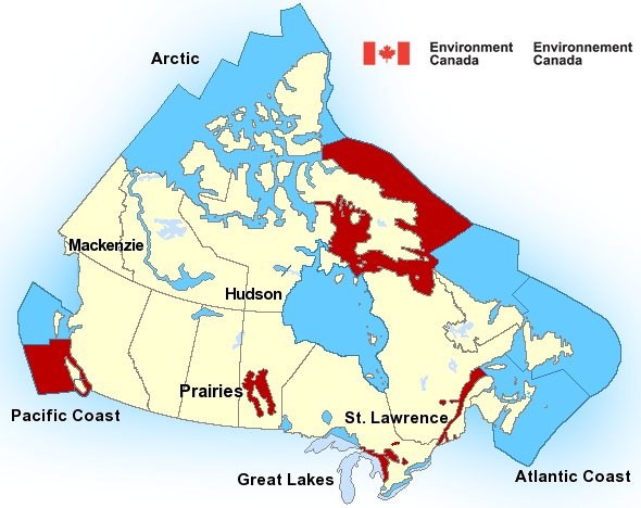 Map of Pacific - North Coast marine weather areas