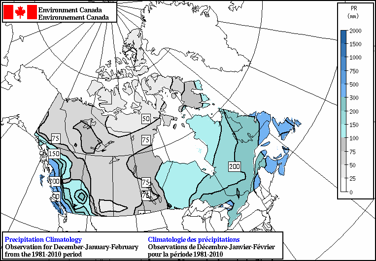 Precipitation Climatology - Map - Average - Dec-Jan-Feb (Winter