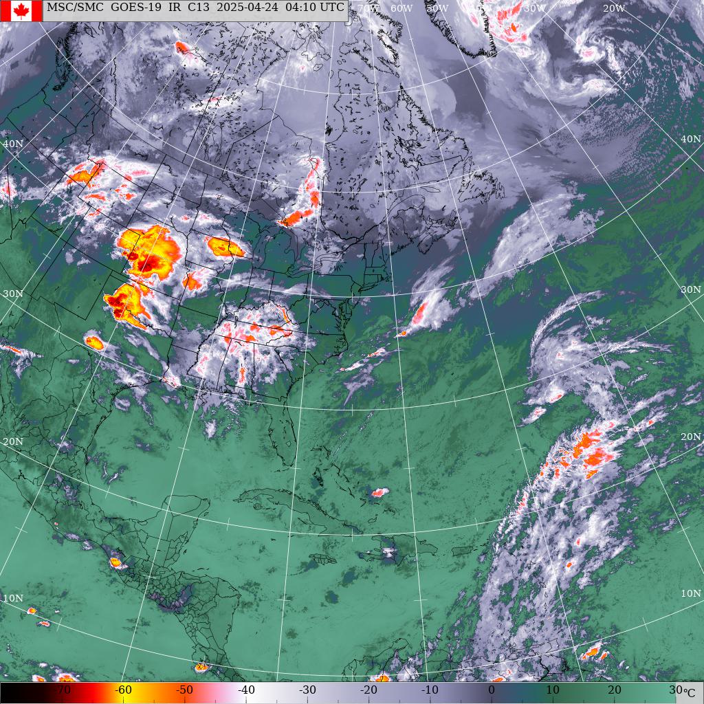 GOES East - Noord-Amerika - infrarood